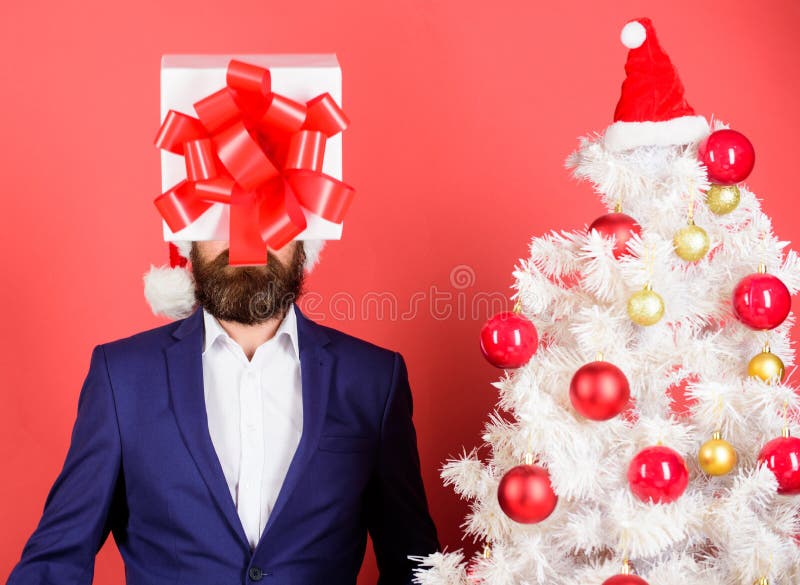 Come up with good present. Gift service. Head downtrodden with thoughts what to gift. Man bearded formal suit carry gift stock images Come up with good present. Gift service. Head downtrodden with thoughts what to gift. Man bearded formal suit carry gift stock images