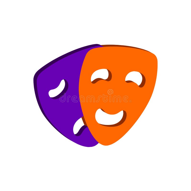 Comedy and Tragedy Masks Icon. Theatre Concept Stock Vector
