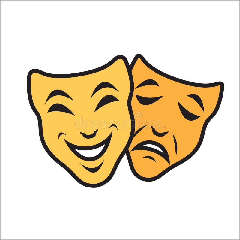Comedy and Tragedy Theater Masks Vector Template Stock Vector ...
