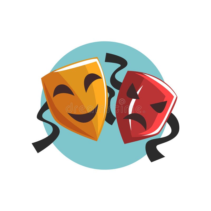 Comedy and Tragedy Theatrical Masks Cartoon Vector Illustration Stock Vector - Illustration of drama, badge: 108503203 Comedy and Tragedy Theatrical Masks Cartoon Vector Illustration Stock Vector - Illustration of drama, badge: 108503203
