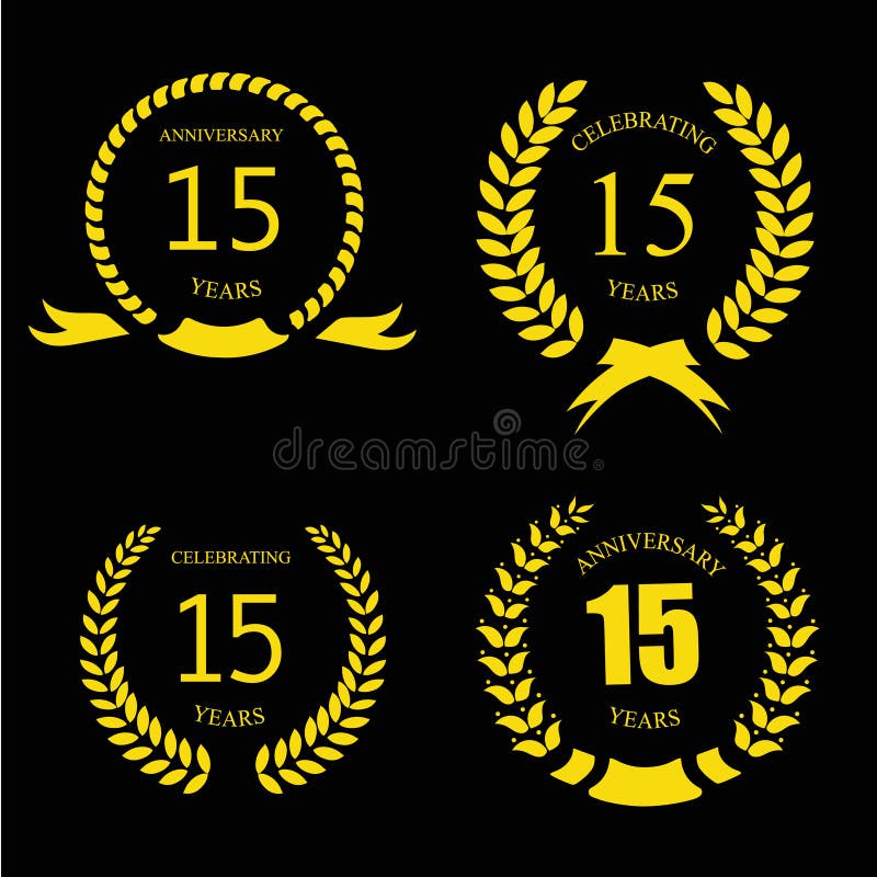 Comemorando 15 anos de aniversário - louro dourado ilustração do vetor Comemorando 15 anos de aniversário - louro dourado ilustração do vetor