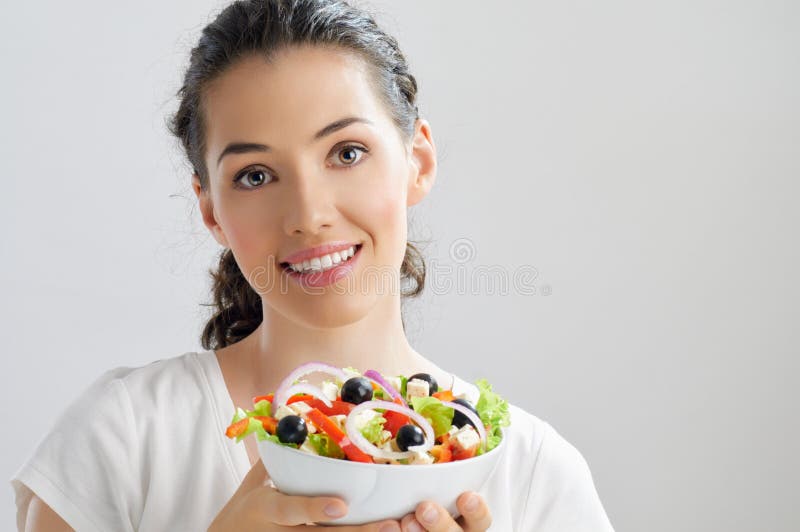 Comer comida saudável imagens de stock royalty free