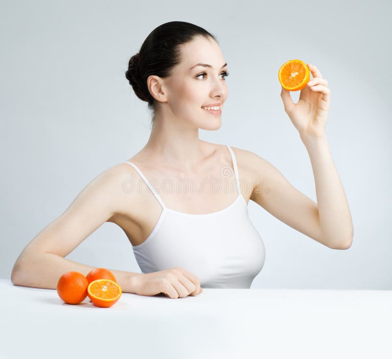 Comer alimentos saudáveis imagem de stock