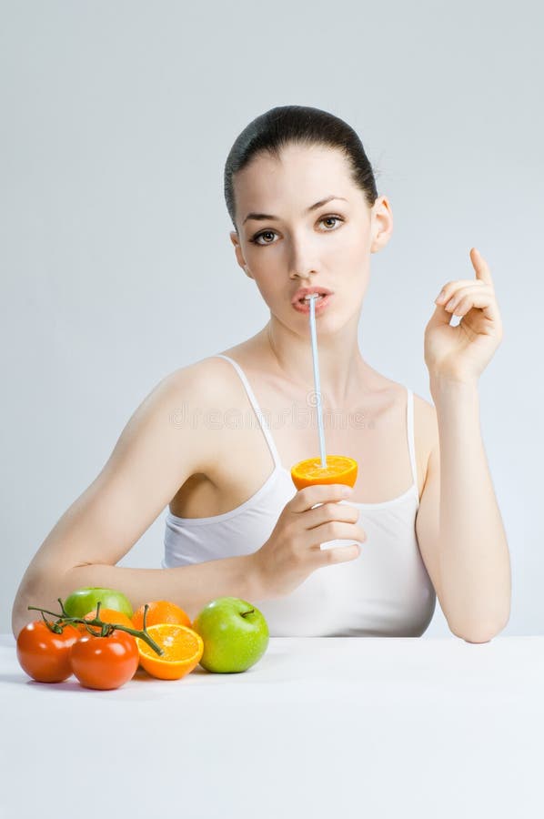 Comer alimentos saudáveis foto de stock