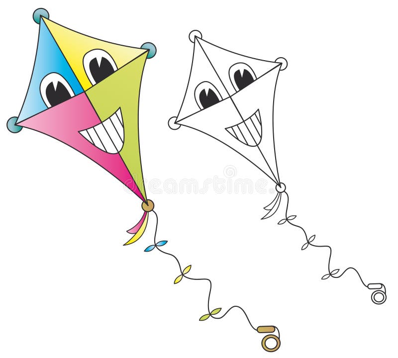Cometa sonriente de la historieta stock de ilustración