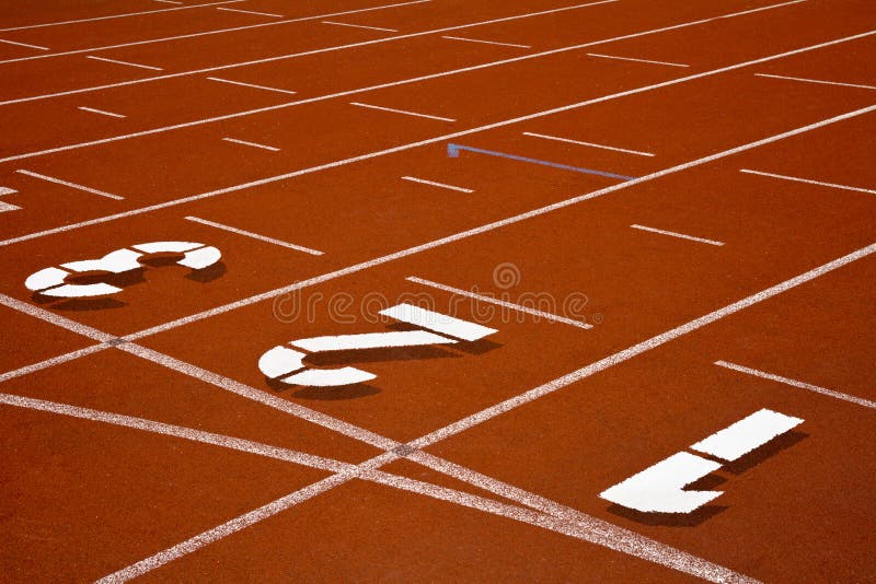 Starting numbers of a race track with 3D effect. Starting numbers of a race track with 3D effect