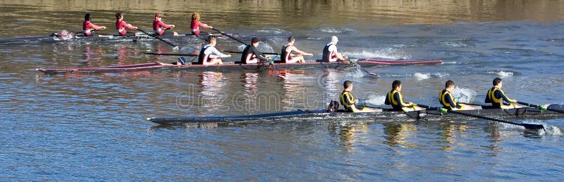 Início da Regata de Remo Masculino imagens de stock