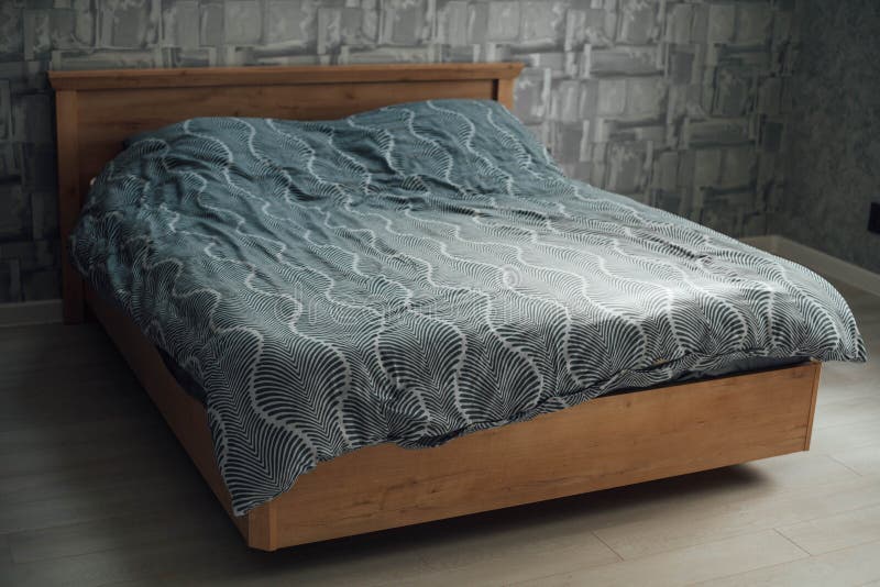 Comfortable Double Bed in a Modern Design Stock Image Image of linen