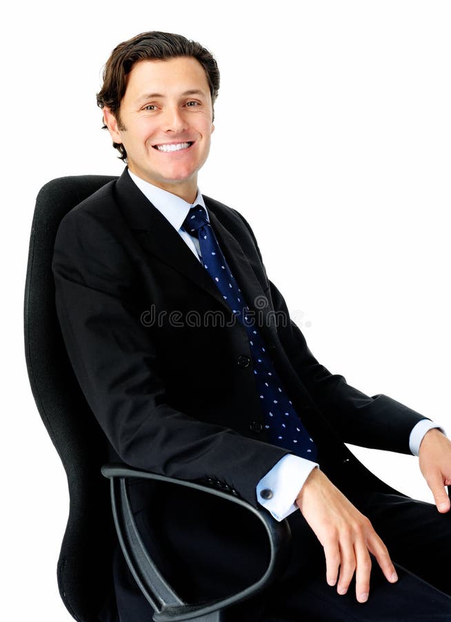 Comfortable man in chair stock image. Image of manager 22774503