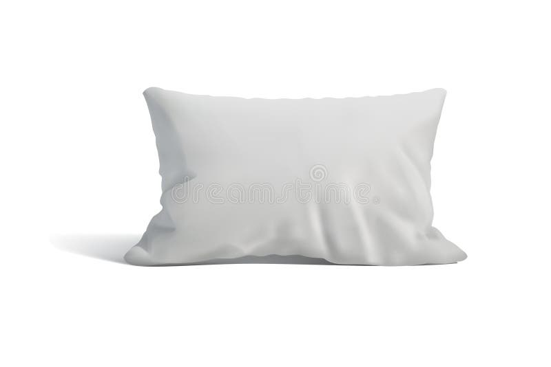 Comfortable pillow made of smooth white fabric. vector illustration