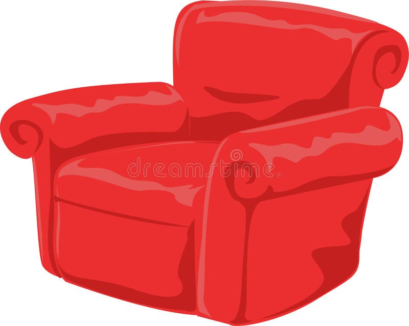 Comfortable red chair stock illustration. Illustration of leather