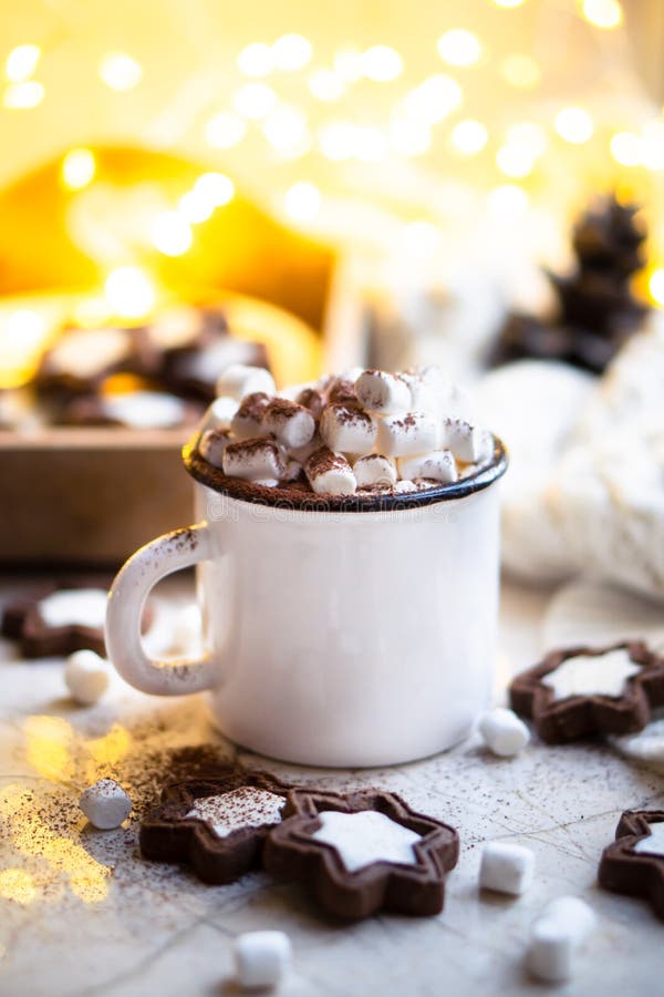 Comforting Christmas Food, Mug of Hot Cocoa with Marshmallow and ...