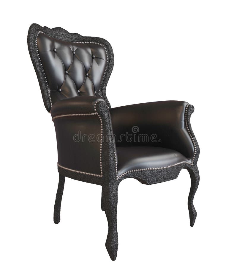 Comfy black leather office or royal armchair royalty free illustration