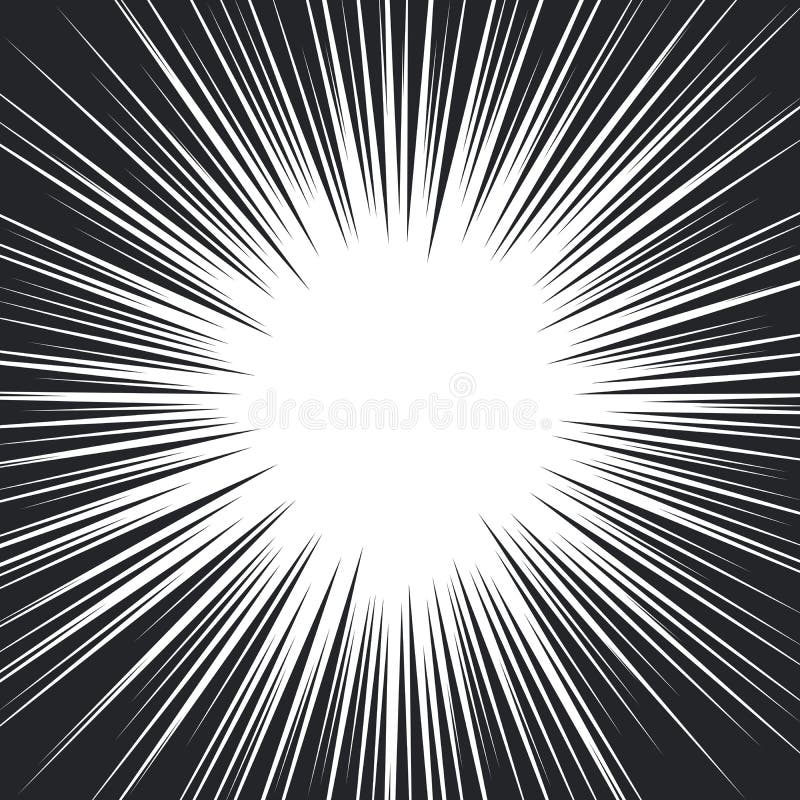 Comic Book Black and White Radial Speed Lines vector illustration Comic Book Black and White Radial Speed Lines vector illustration