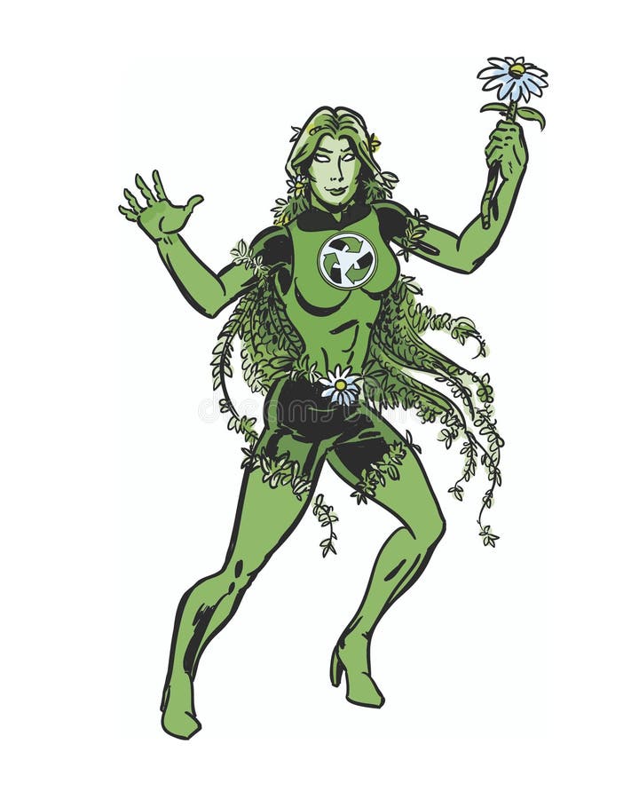 Comic Book Illustrated Green Recycle Girl Character Stock Illustration -  Illustration of illustrated, environmental: 90581526