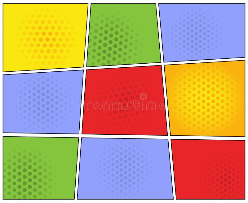 Comic Book Page Layout Template stock illustration