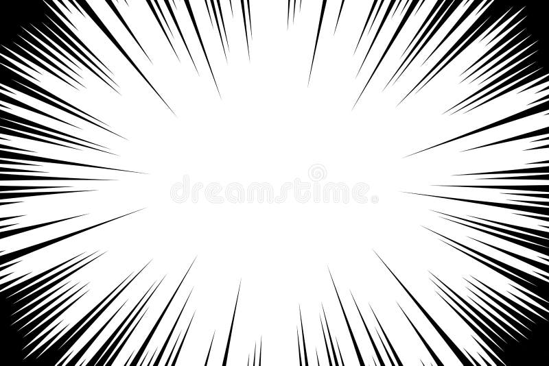 Comic book radial lines background. Manga speed frame. Explosion vector illustration. Star burst or sun rays abstract backdrop royalty free illustration