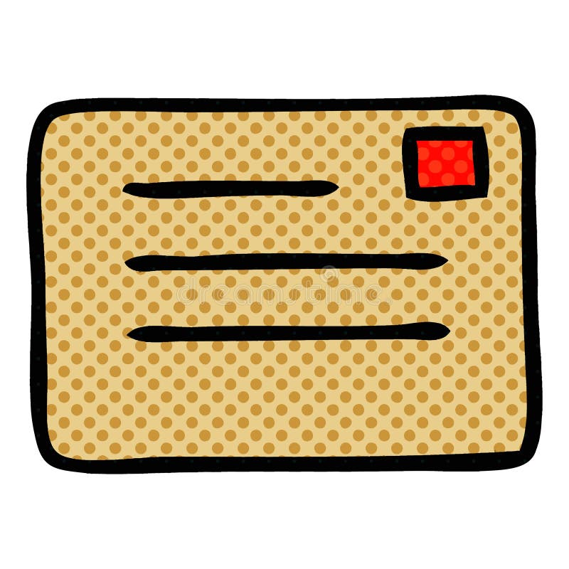 Comic Book Style Cartoon Paper Envelope Stock Vector Illustration of