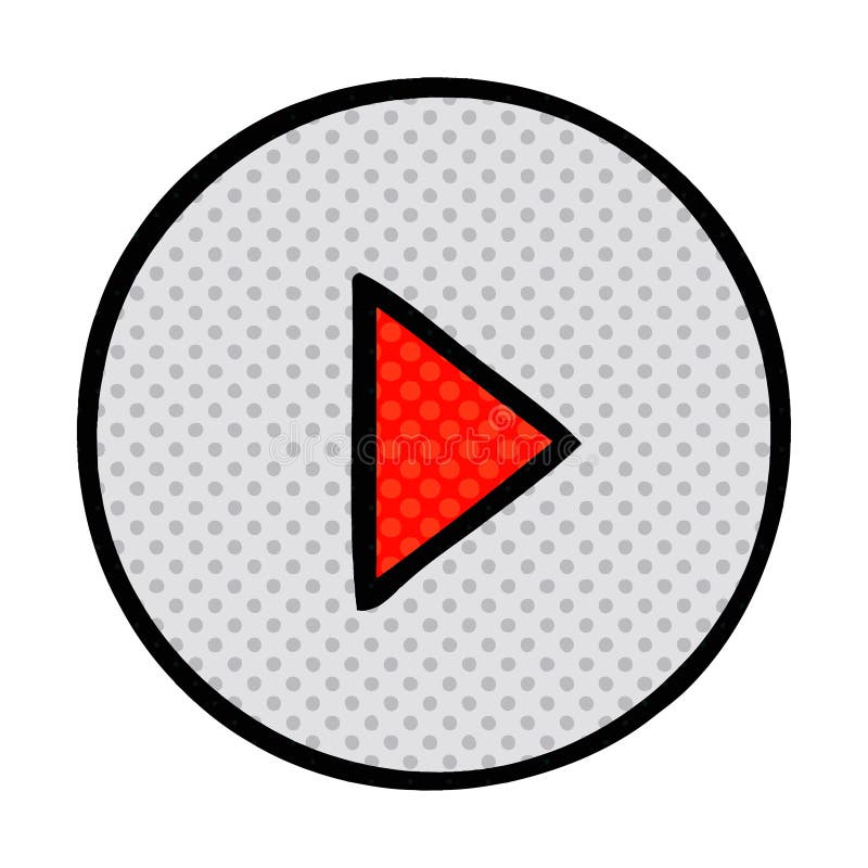 comic book style cartoon of a play button