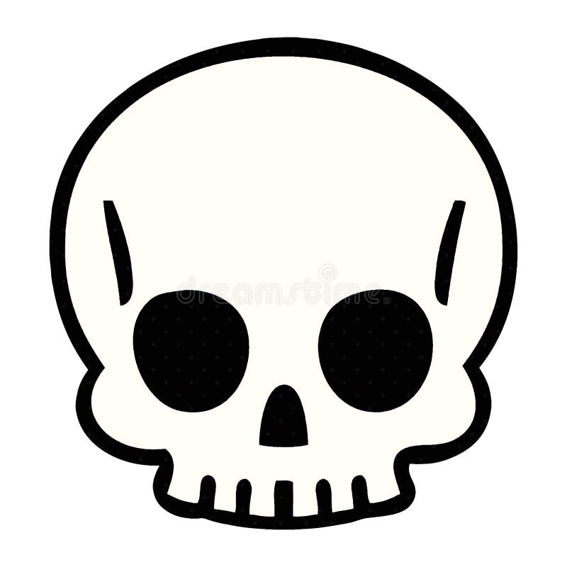 comic book style quirky cartoon skull