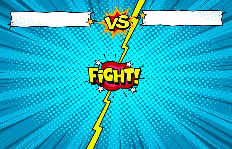 Comic Book Versus Fight Template Background, Superhero Battle Intro Stock  Vector - Illustration of energy, chat: 116223400