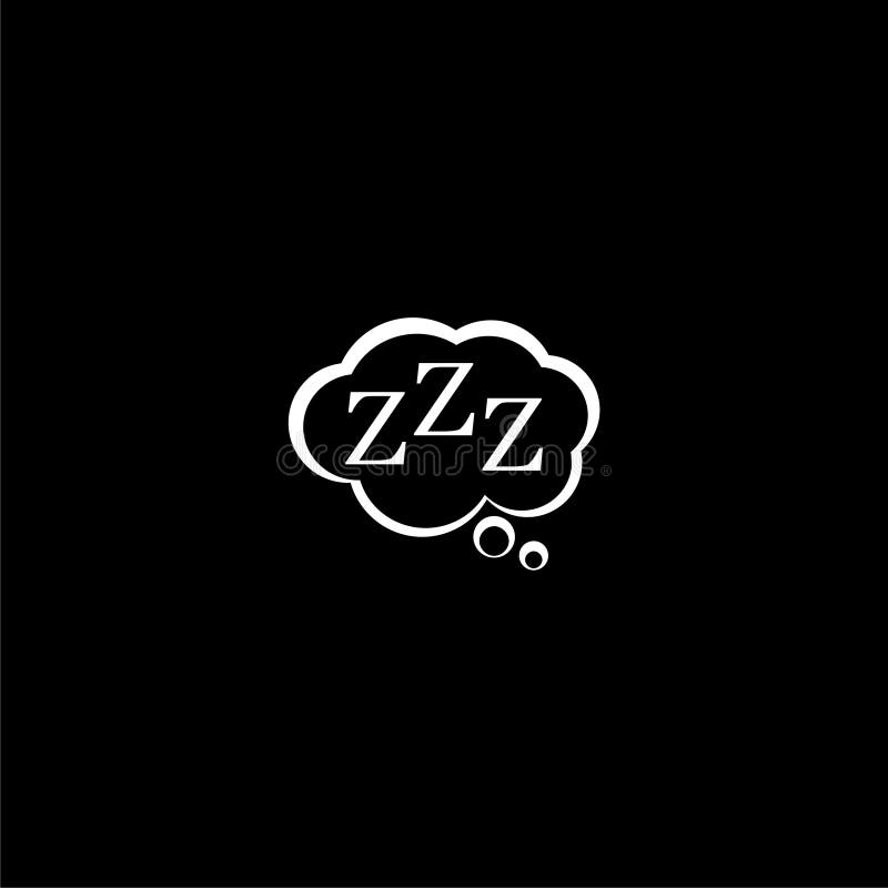 Comic Bubble with Zzz Sleeping Sign Icon Isolated on Dark Background