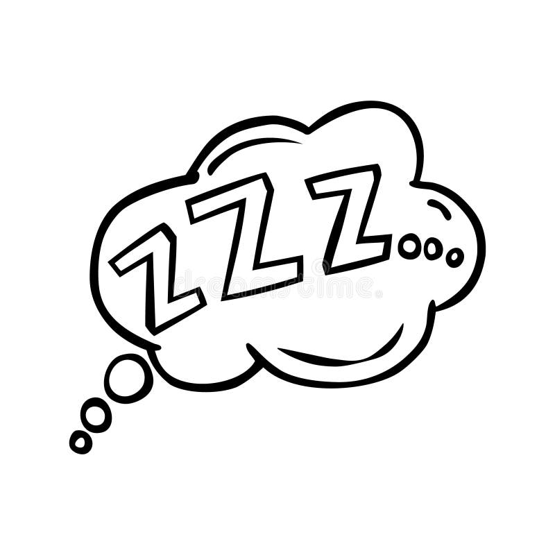 Comic Bubble Zzz. Sleeping Vector Icon Stock Illustration ...