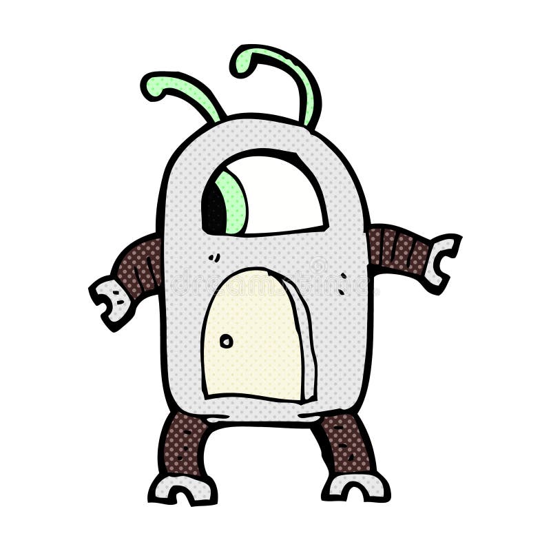 comic cartoon alien robot