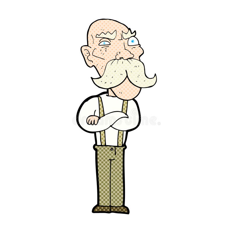 comic cartoon angry old man