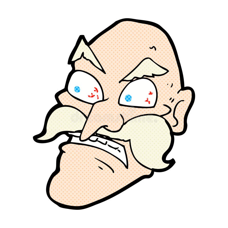 comic cartoon angry old man