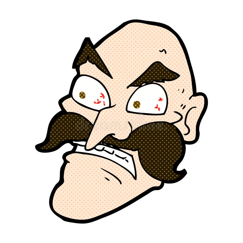 comic cartoon angry old man