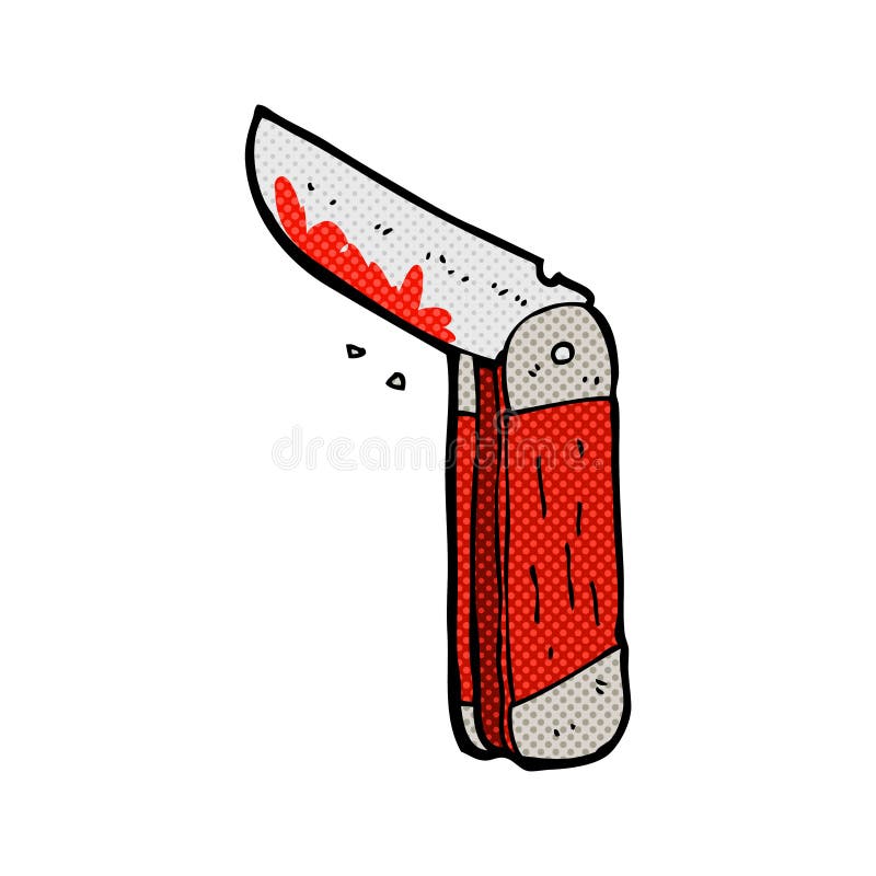 Bloody pocket knife stock vector. Illustration of dramatic 5001834