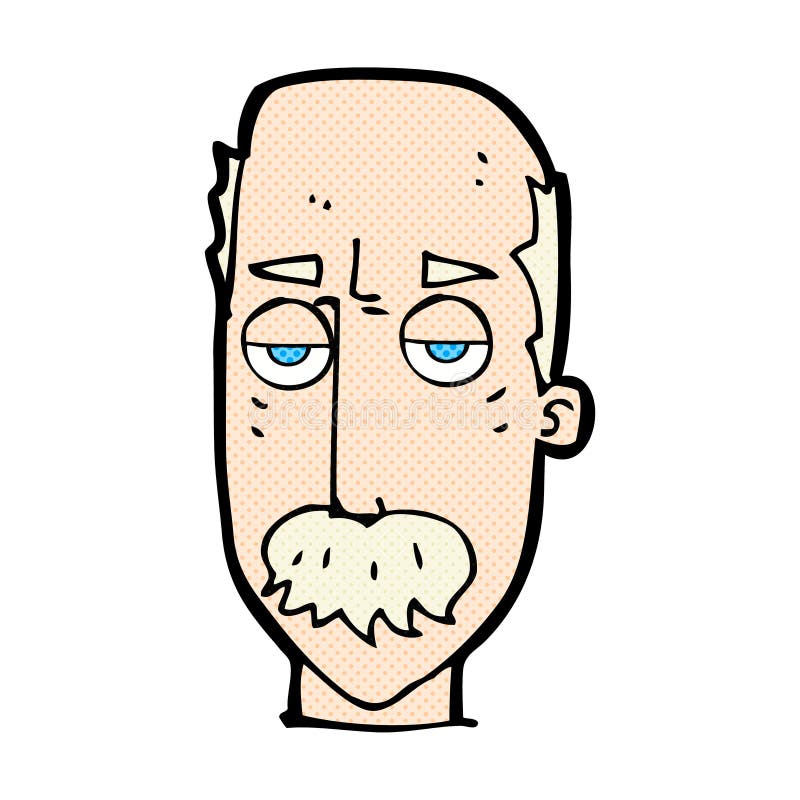 comic cartoon bored old man