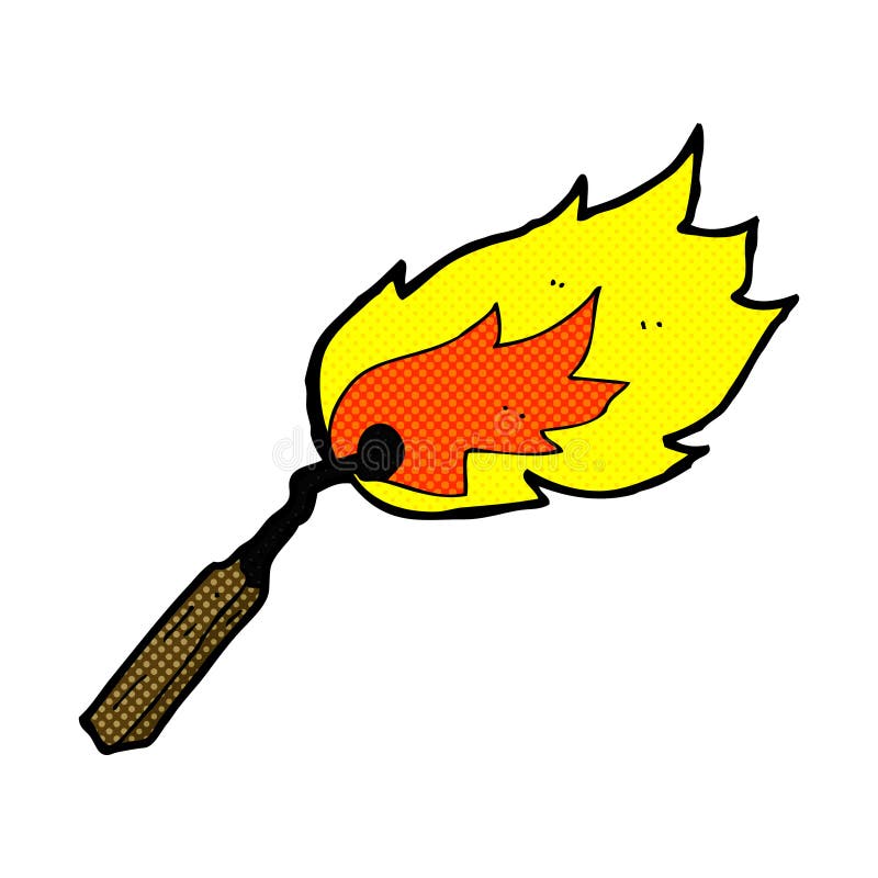 comic cartoon burning match