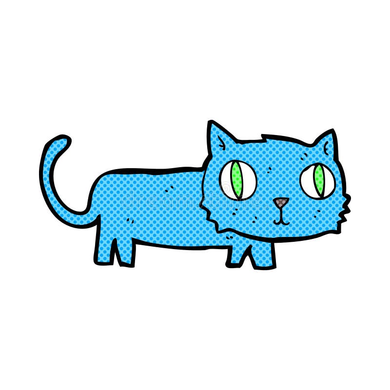 Comic cartoon cat stock illustration. Illustration of cute - 52878764