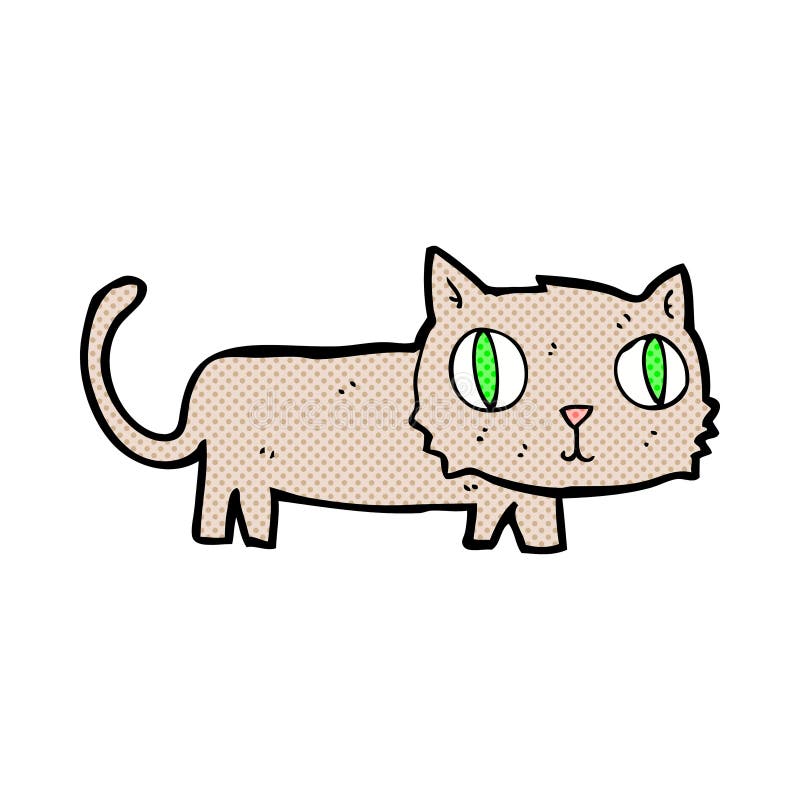 Comic cartoon cat stock illustration. Illustration of line - 52937956