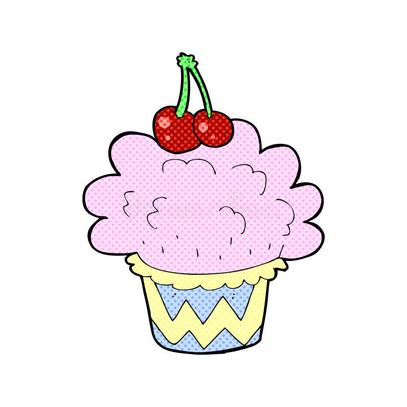 comic cartoon cupcake