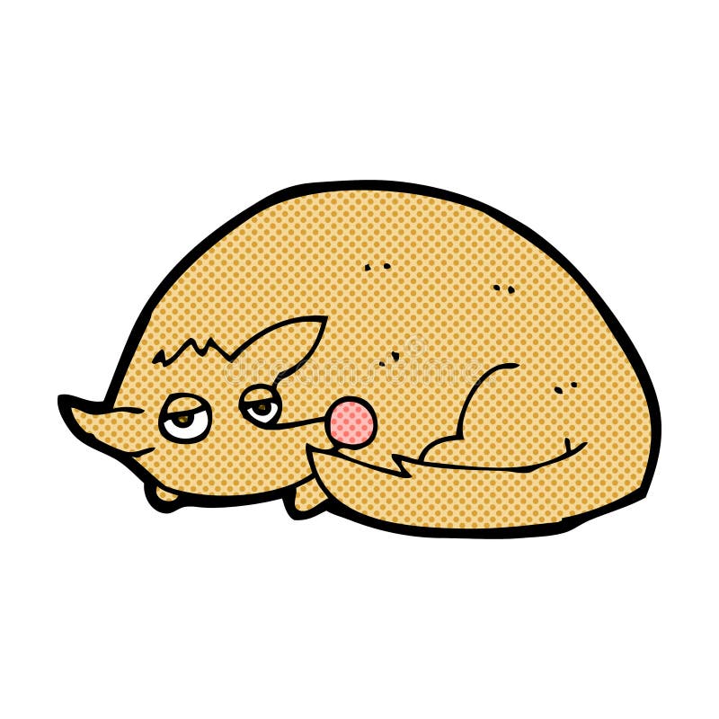 Cartoon curled up dog stock vector. Illustration of drawing 37018804