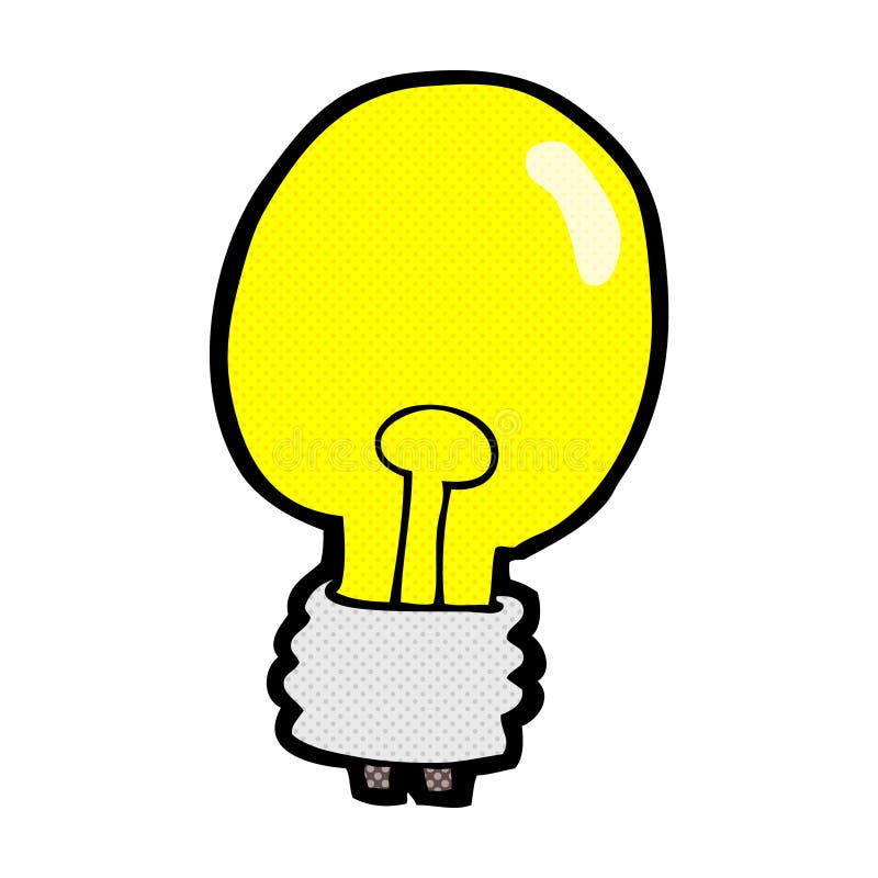 comic cartoon electric light bulb