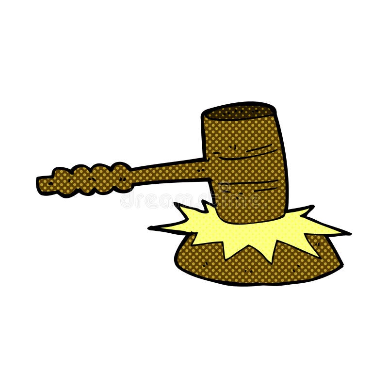Comic Cartoon Gavel Banging Stock Illustration Illustration of funny