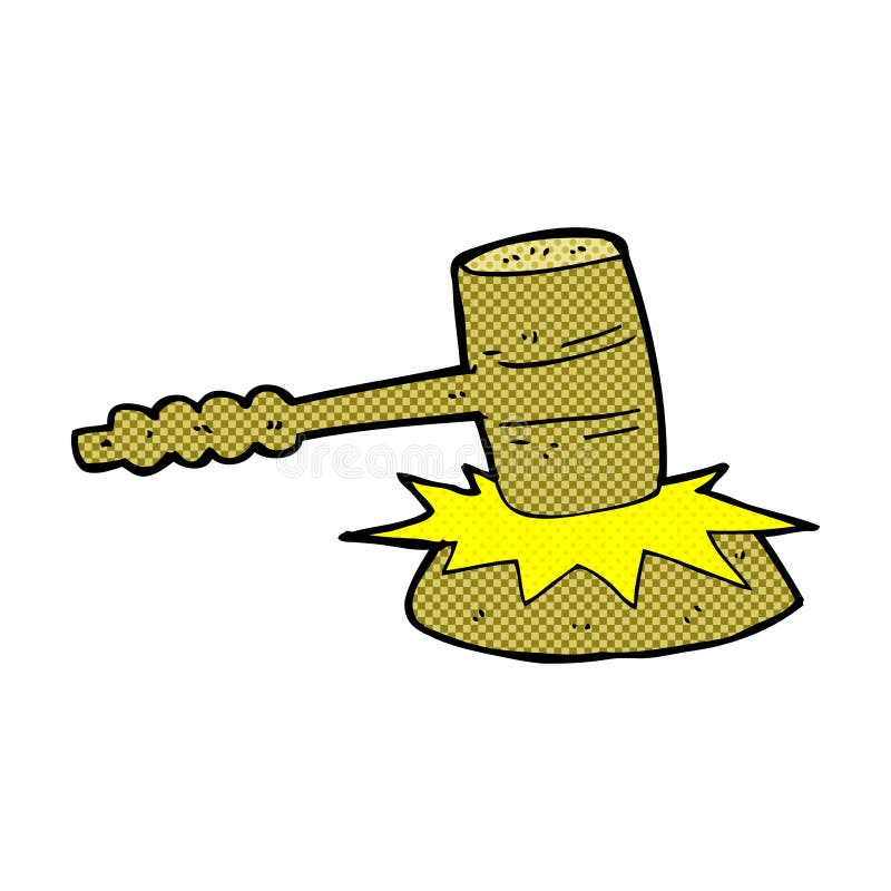 Comic Cartoon Gavel Banging Stock Illustration Illustration of