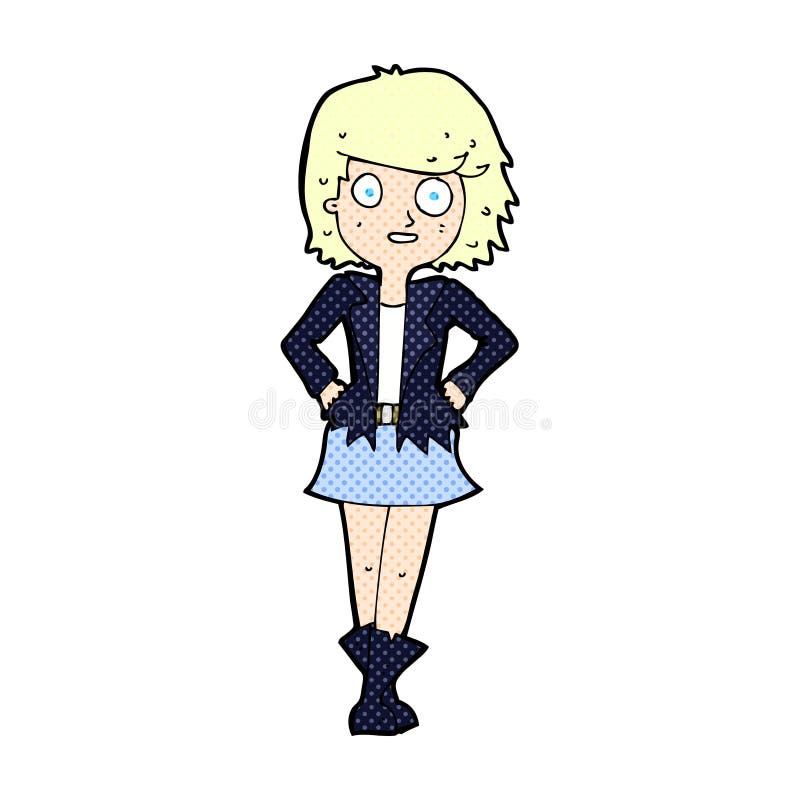 Cartoon Girl Leather Jacket Stock Illustrations 371 Cartoon Girl