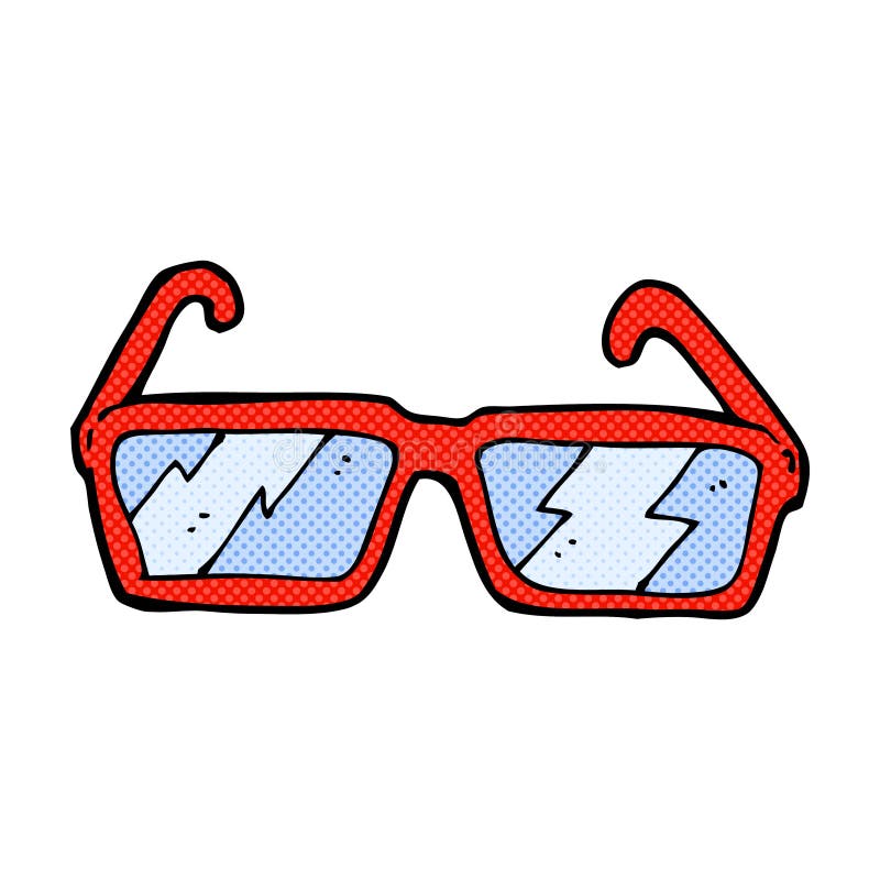 Comic cartoon glasses stock illustration. Illustration of character