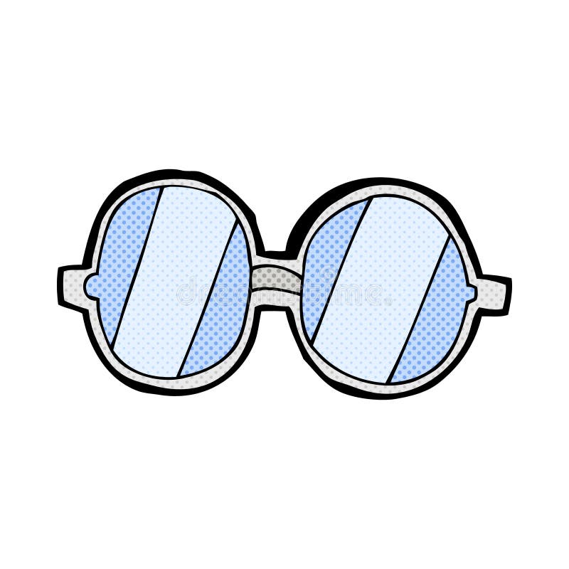 Cartoon Man in Glasses Pointing with Thought Bubble Stock Illustration