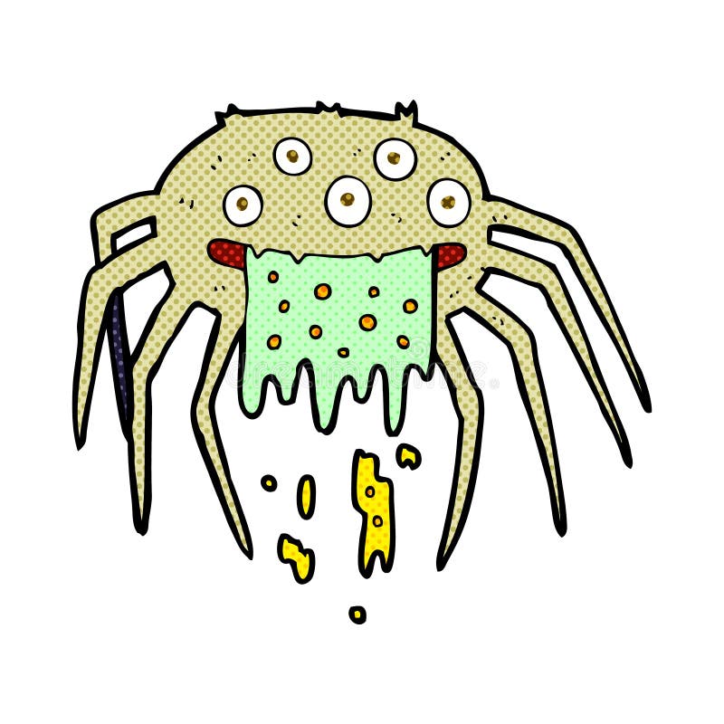 comic cartoon gross halloween spider