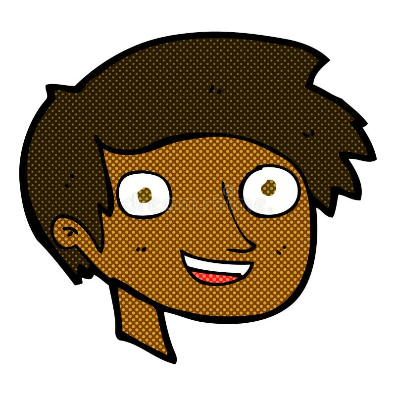 comic cartoon happy boy face