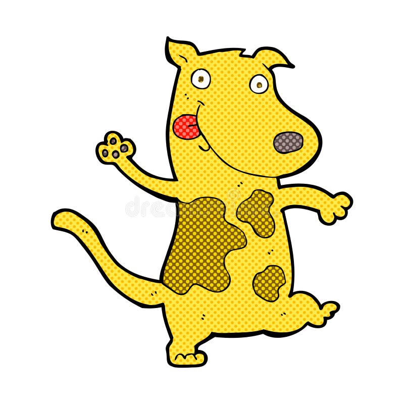 comic cartoon happy dog