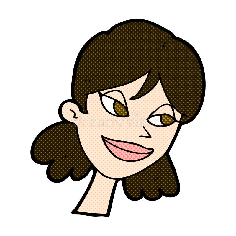 comic cartoon happy female face