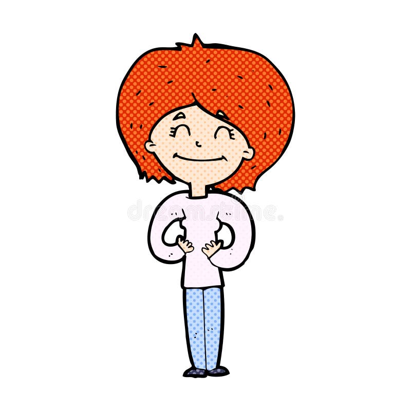 comic cartoon happy woman