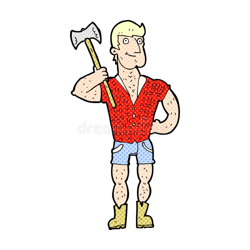 comic cartoon lumberjack